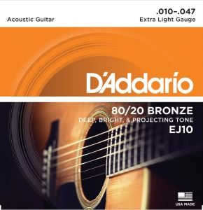 D'Addario EJ10 80/20 Bronze Akustik Gitar Teli (10-47)