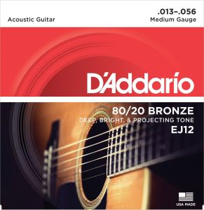 D'Addario EJ12 80/20 Bronze Akustik Gitar Teli (13-56)