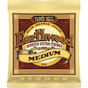 Ernie Ball P02002 Earthwood Medium 80/20 Bronze 0.13 - 0.56 Akustik Gitar Teli