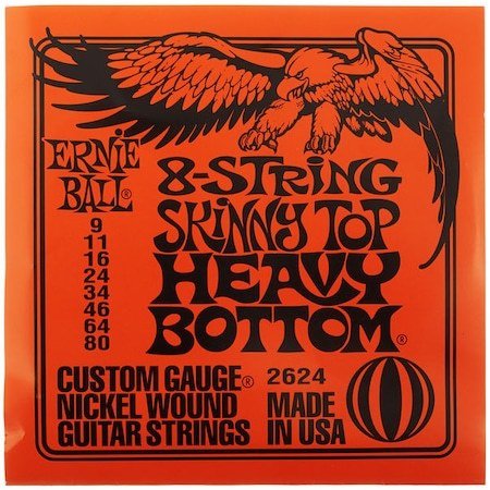 Ernie Ball P02624 Slinky Skinny Top Heavy Bottom 8 Telli 0.09 - 0.80 Elektro Gitar Teli