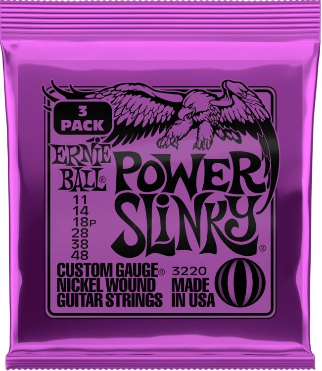 Ernieball P03220 POWER SLINKY Elektro Gitar Tel Seti (3'lü Paket)