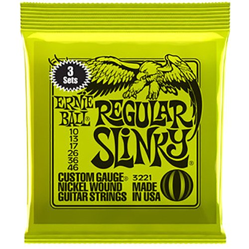 Ernieball P03221 REGULAR SLINKY 3 PACK Elektro Tel (3'lü Paket)