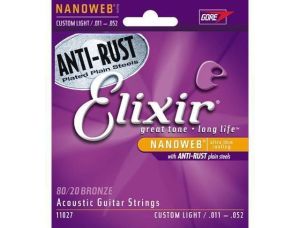 Elixir 11027 Nanoweb 80/20 Bronze Akustik Gitar Teli (11-52)