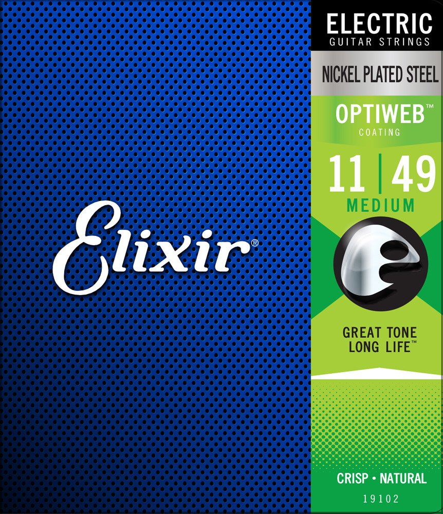 Elixir 19102 Optiweb Medium Elektro Gitar Teli (11-49)