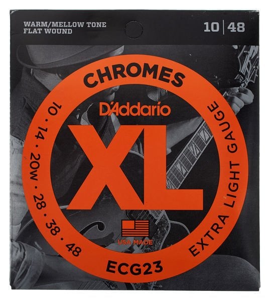 D'Addario ECG23 Chromes Flat Wound, Extra Light, 10-48 Takım Tel - Elektro Gitar Teli 010-048