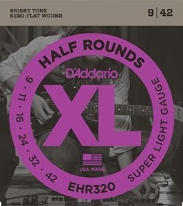 D'Addario EHR320 Half Rounds, Super Light, 9-42 Takım Tel - Elektro gitar teli 009-042