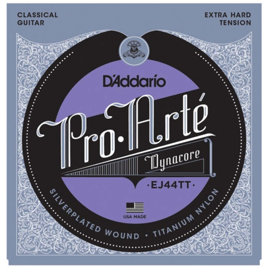 D'Addario EJ44TT Pro-Arté Dynacore, Titanium Trebles, Extra-Hard Tension Takım Tel - Klasik Gitar Teli