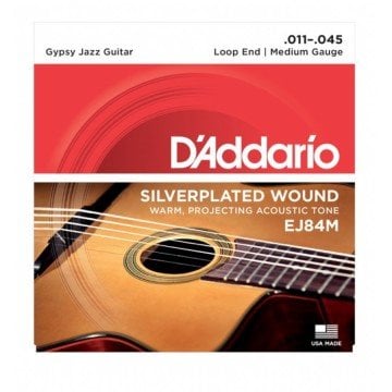 DAddario EJ84M Gypsy Jazz, Loop End, Medium Takım Tel - Akustik Gitar (Gypsy Jazz) Teli 011